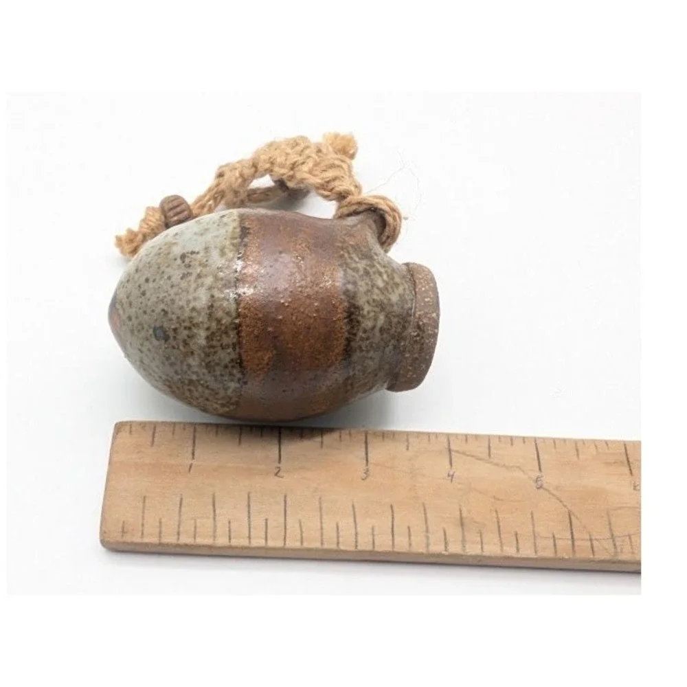 Handmade Studio Pottery Bud Vase Wall Pocket 4
